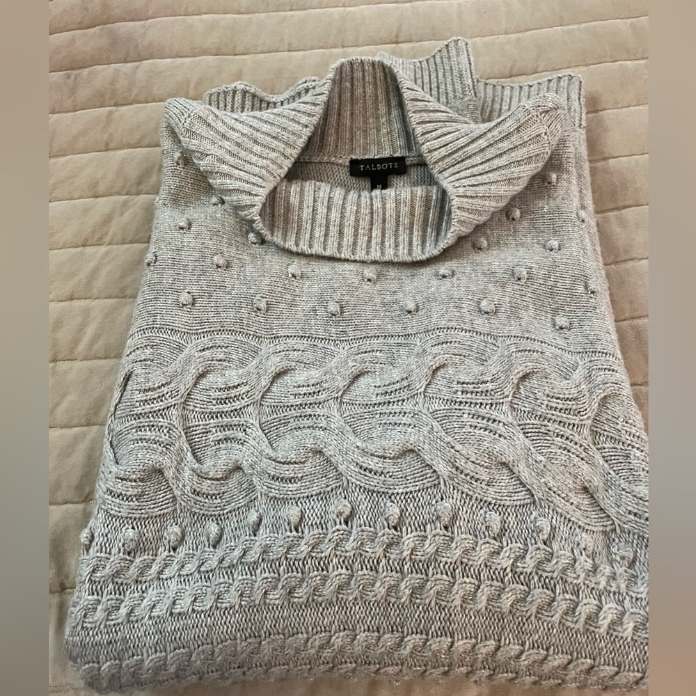 Talbots sweater poncho gray medium